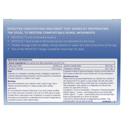 Movicol Junior Flavour Free 30 Sachets