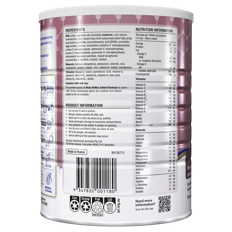 Alula Gold Reflux Infant Formula 0-12 Months 900g