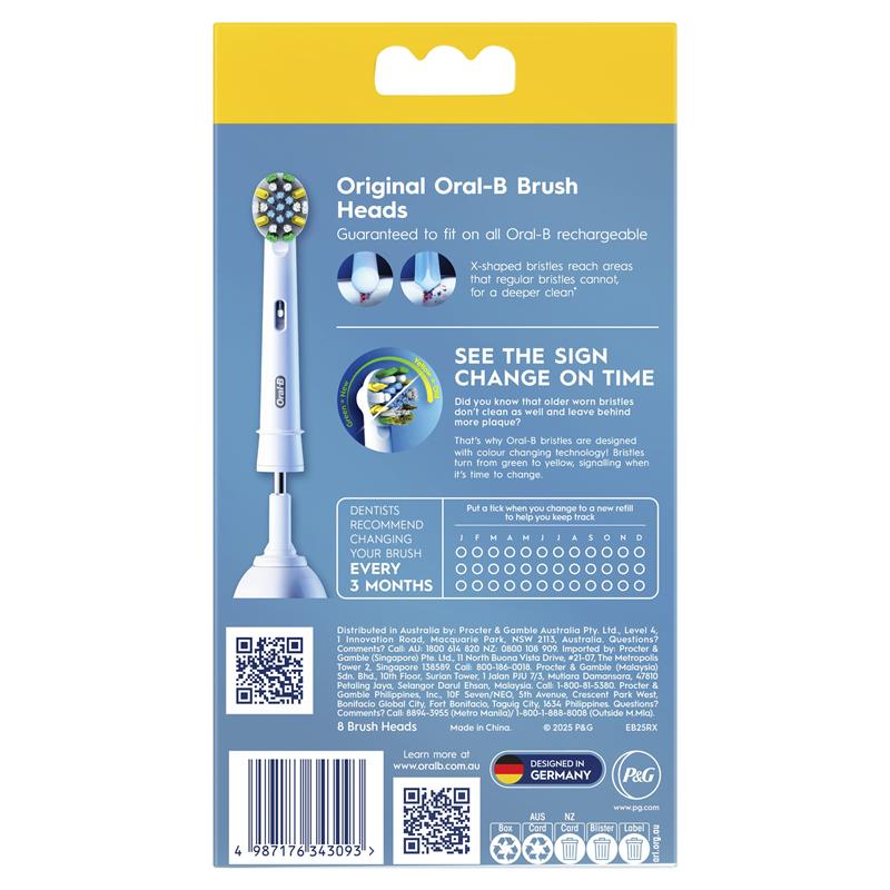 Oral B Power Toothbrush Floss Action Refills 8 Pack