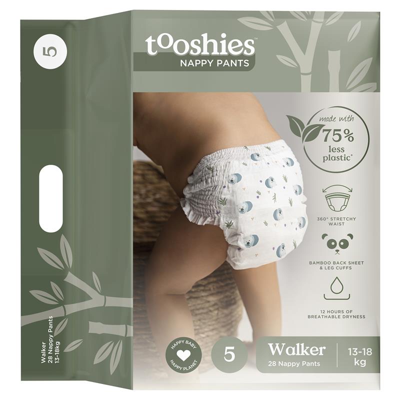 Tooshies Eco Nappy Pants Size 5 Walker 13-18kg 28 Pack