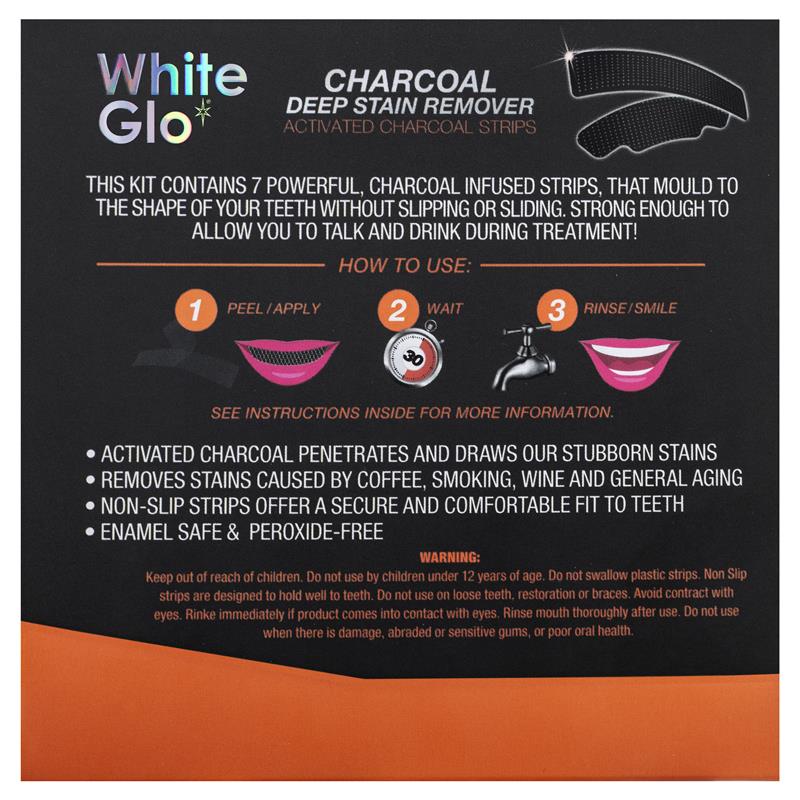 White Glo Charcoal Deep Stain Remover Strips 7 Pack