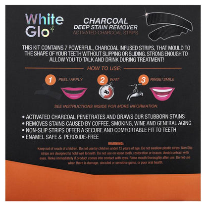 White Glo Charcoal Deep Stain Remover Strips 7 Pack