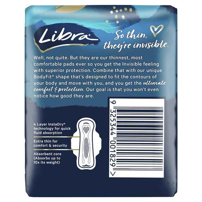 Libra Pads Invisible Body Fit with Wings Super 10