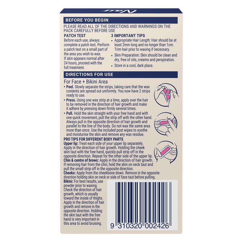 Nair Sensitive Wax Strips for Face & Bikini 20 pack - GimmeNow