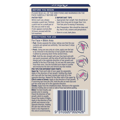 Nair Sensitive Wax Strips for Face & Bikini 20 pack - GimmeNow