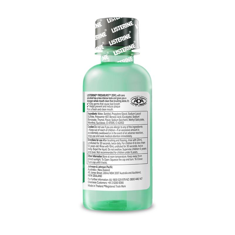 Listerine Mouthwash Freshburst Zero 100ml