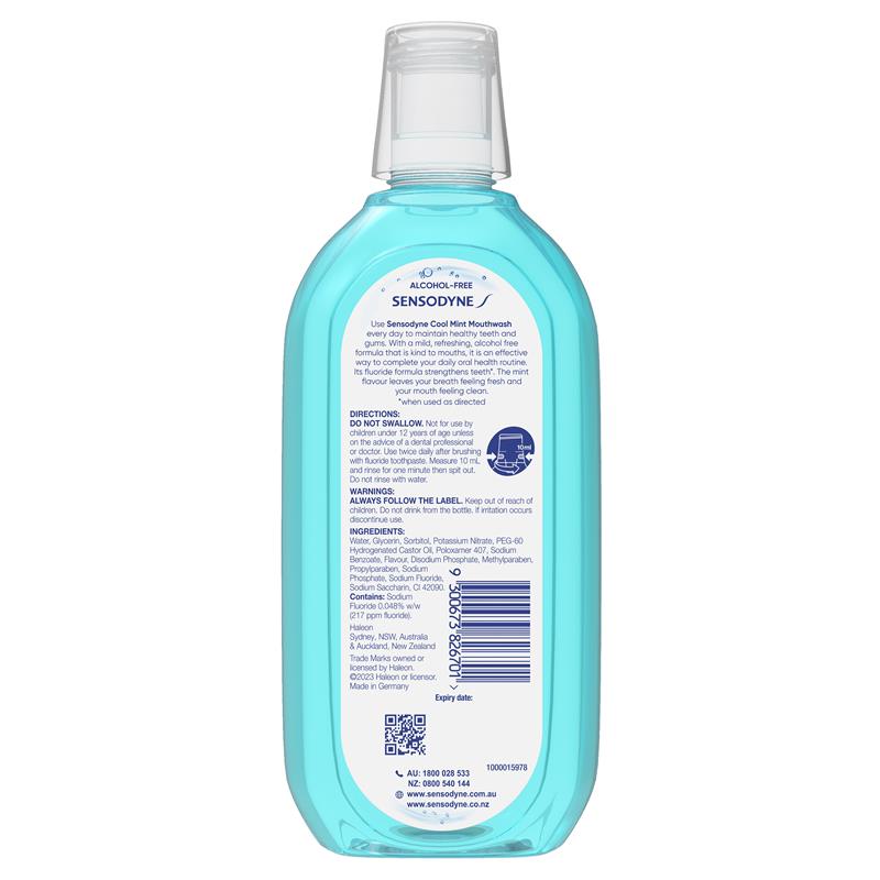 Sensodyne Sensitive Cool Mint Gentle Mouthwash 500 mL - GimmeNow