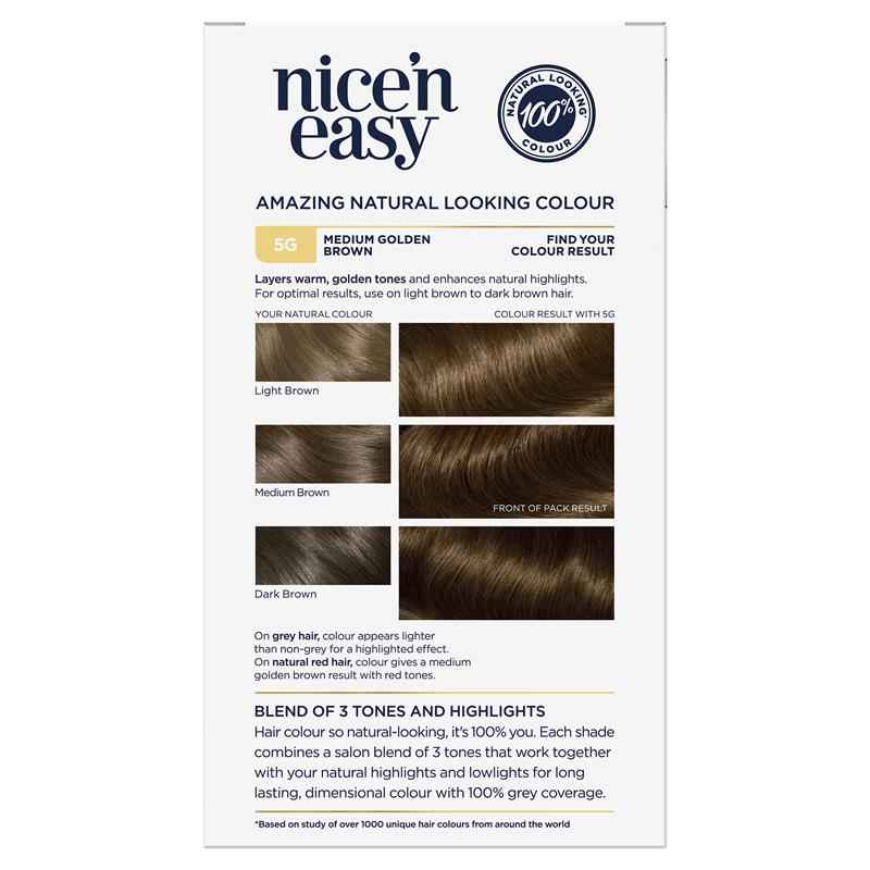 Clairol Nice N Easy 5G Medium Golden Brown Permanent Hair Colour