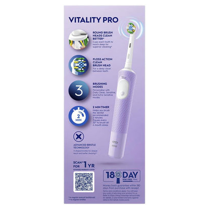 Oral B Power Toothbrush Vitality Pro Deeper Clean Lilac