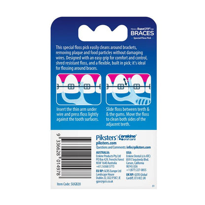 Piksters SupaGRIP Braces Floss Picks 20 Pack
