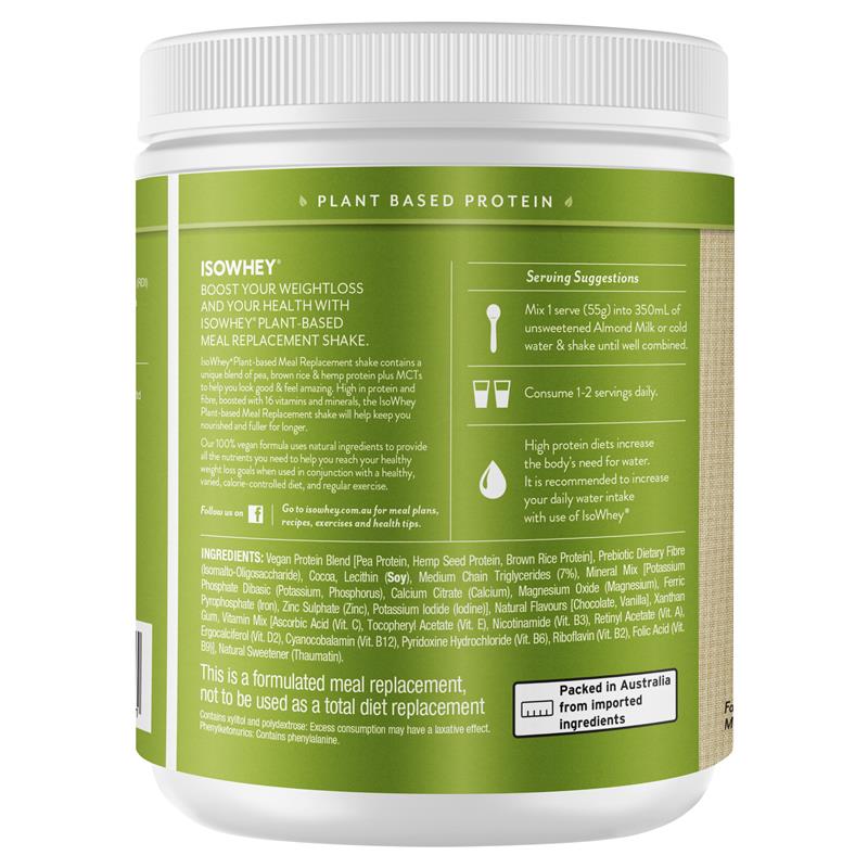 IsoWhey Plant-Based Meal Replacement Shake Chocolate 550g