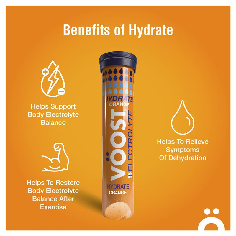 Voost Hydrate Orange Effervescent Tablets 60 Pack Exclusive Size