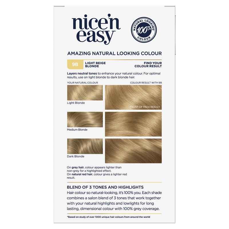 Clairol Nice N Easy 9B Light Beige Blonde Permanent Hair Colour