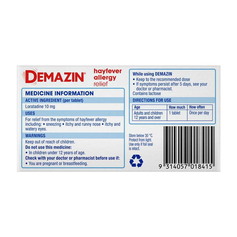 Demazin Allergy & Hayfever 10 Tablets