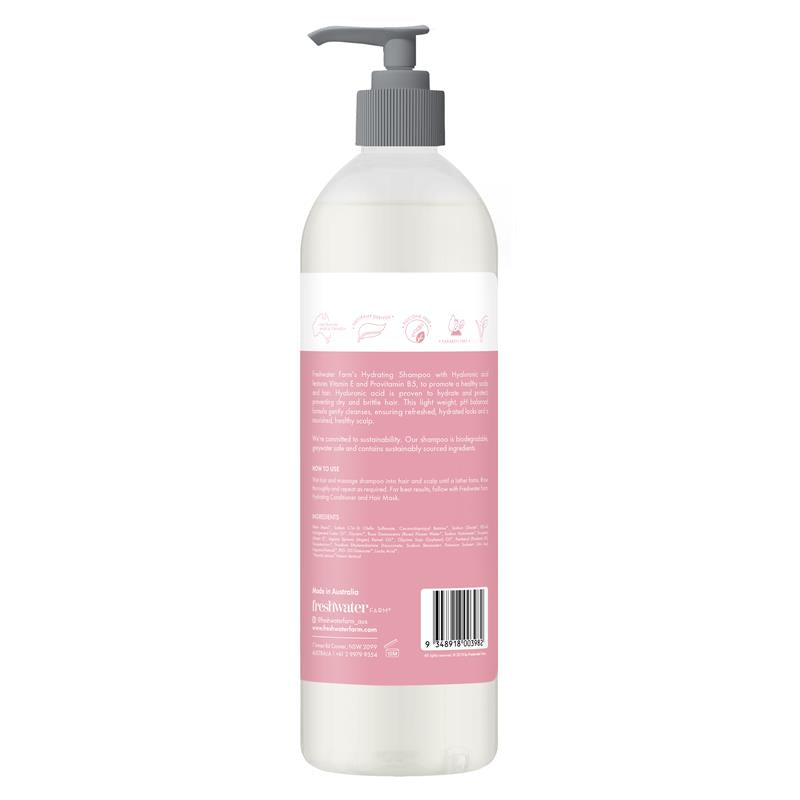 Freshwater Farm Hydrating Hyaluronic Shampoo Rosewater 500ml