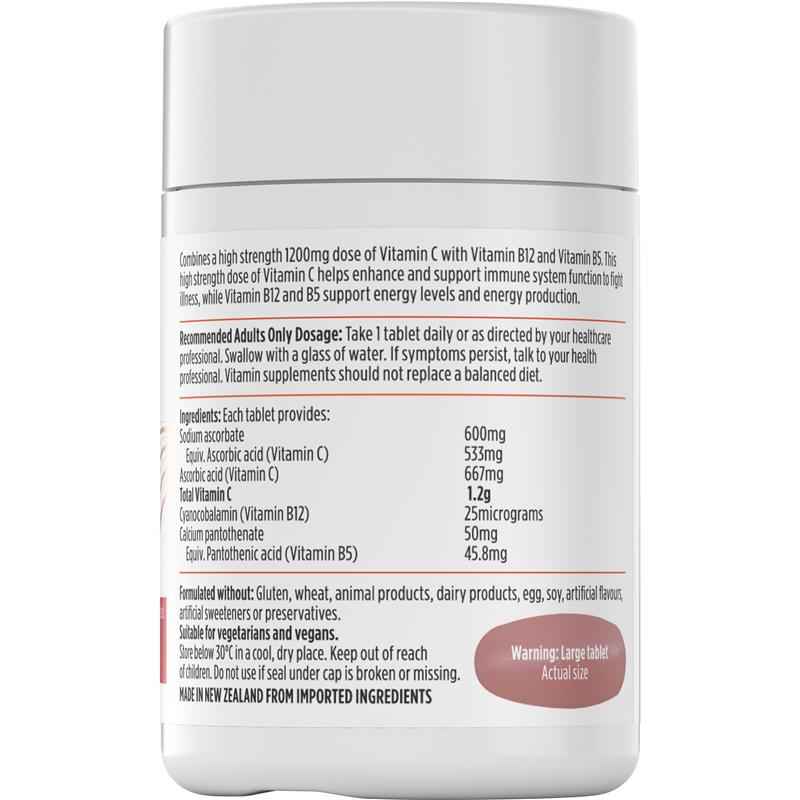 Nutra-Life High Strength Vit C + B12 & B5 60 Tablets