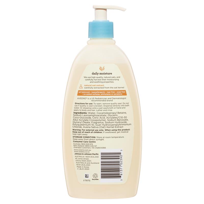 Aveeno Baby Daily Moisture Lightly Scented Wash & Shampoo 532mL