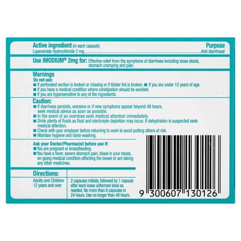 Imodium Diarrhoea Capsules 8 Pack