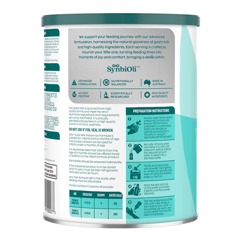 Oli6 - Stage 2 Goat A2 Milk Follow On Formula 800g