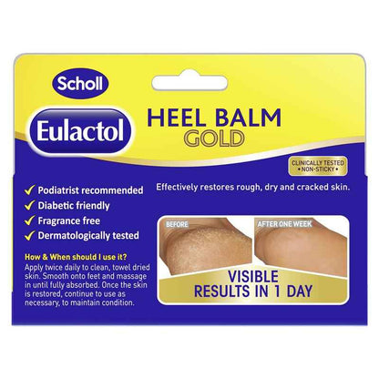 Scholl Eulactol Foot Heel Balm Gold 120ml - Rough Dry or Cracked Skin