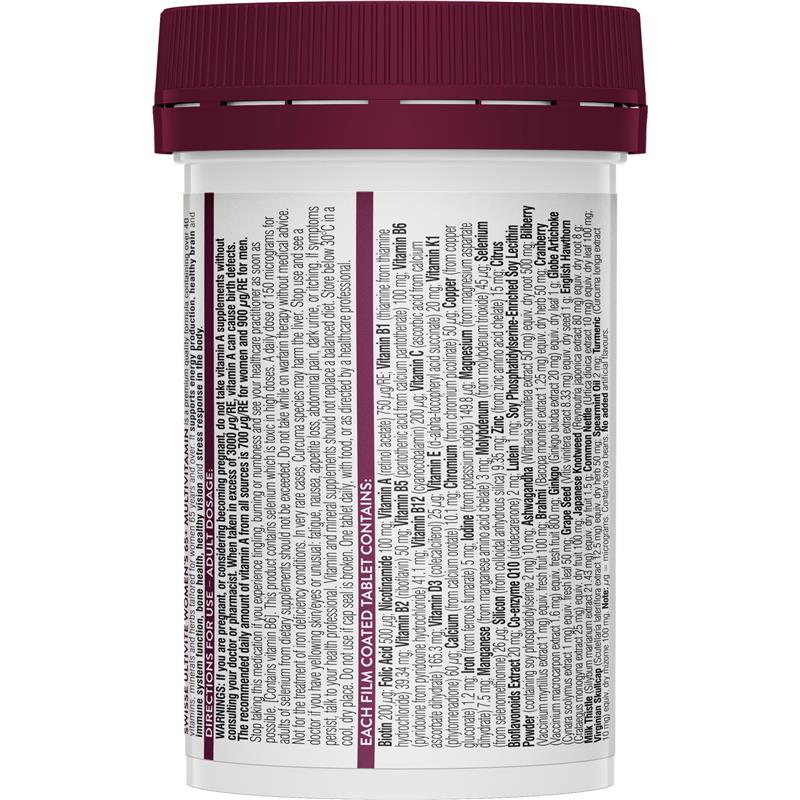 Swisse Womens Multivitamin 65+ 60 Tablets