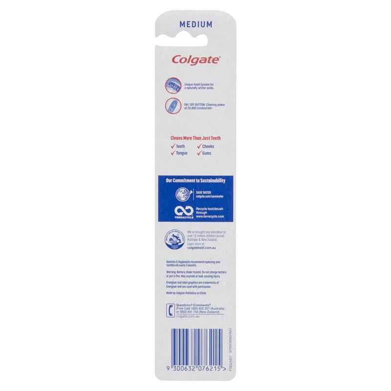 Colgate 360 Optic White Power toothbrush Medium with vibrating & polishing bristles