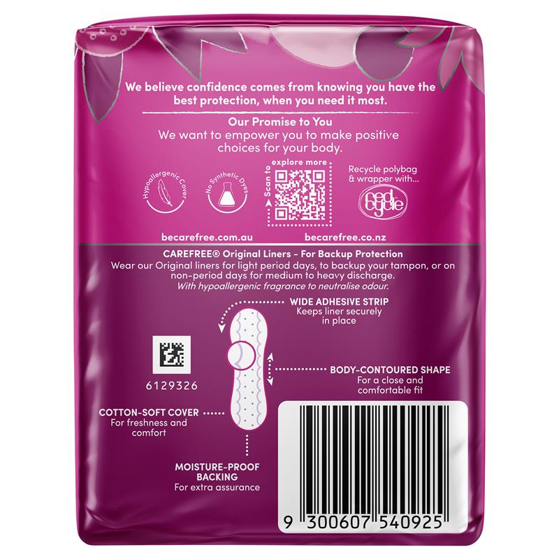 Carefree Original Shower Fresh Scented Panty Liners 30 Pack