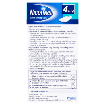 Nicotinell Chewing Gum 4mg Mint 96
