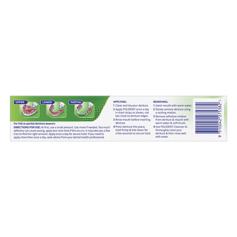 Polident Denture Adhesive Cream Fresh Mint 60g