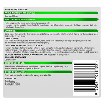 Nurofen Zavance 80 Mini Liquid Capsules Exclusive Size