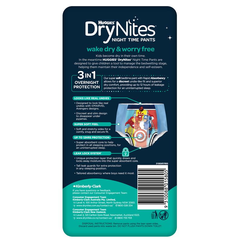 DryNites Night Pants Boy 4-7 Years (17-30kg) 9 Pack