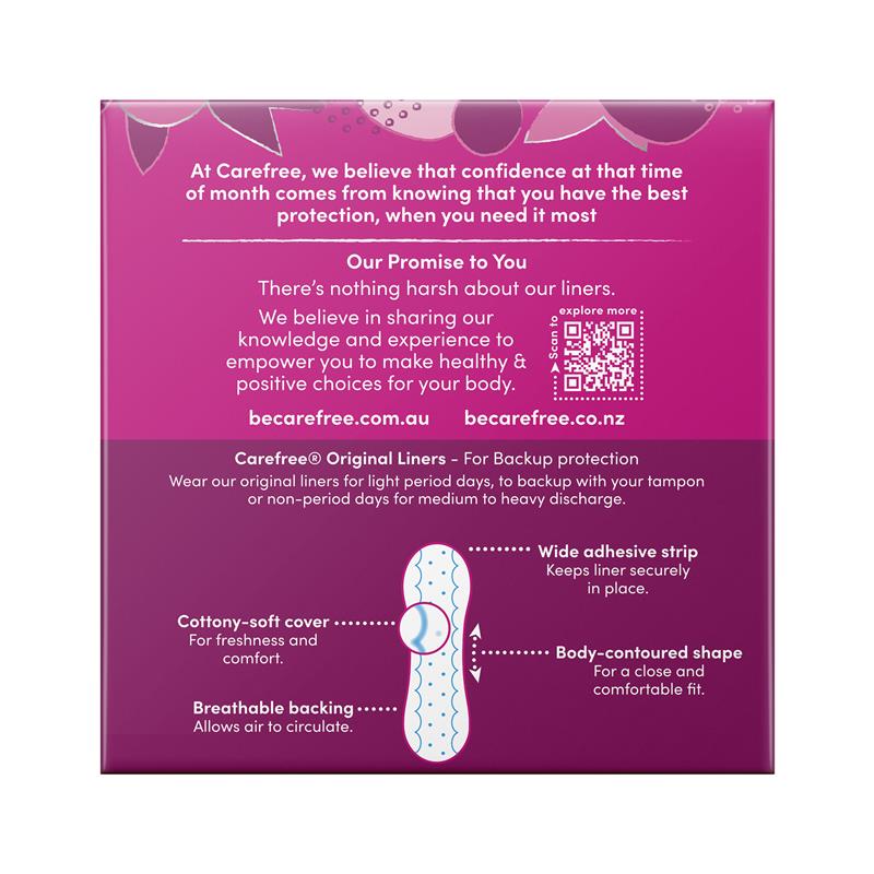 Carefree Original Unscented Panty Liners 48 Pack