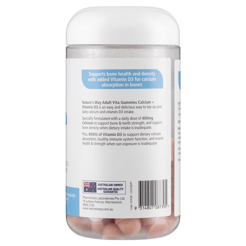 Nature's Way Adult Vita Gummies Calcium + D 130 Gummies Exclusive Size
