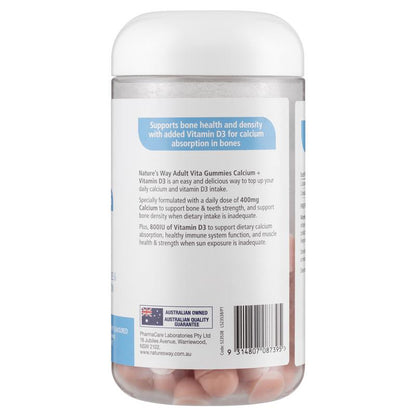 Nature's Way Adult Vita Gummies Calcium + D 130 Gummies Exclusive Size