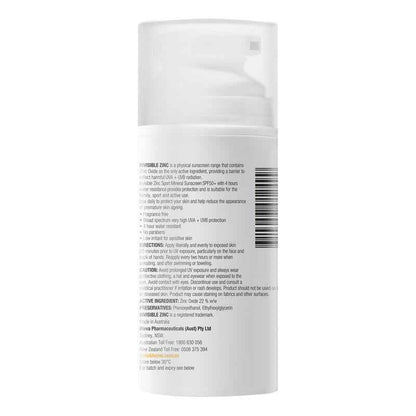 Invisible Zinc SPF 50+ Sport Mineral Sunscreen 4 Hour Water Resistant 100ml