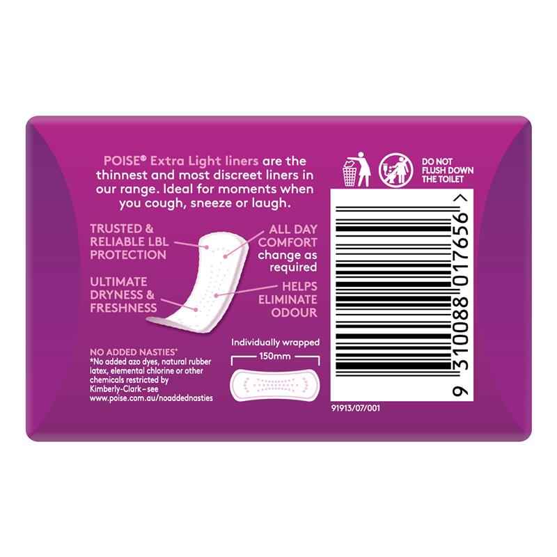Poise Extra Light Liner Bulk 30 Pack