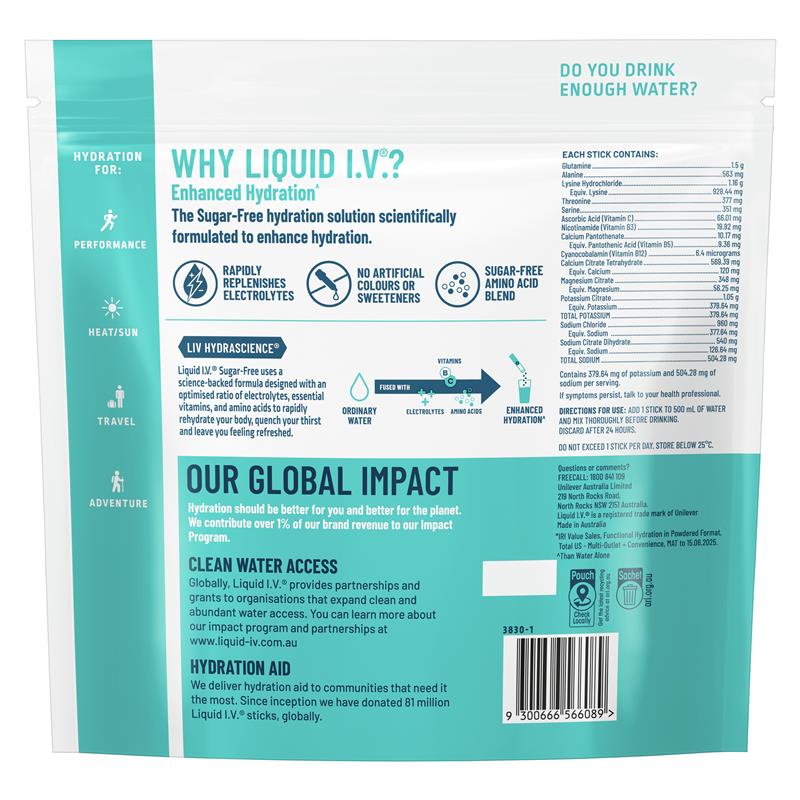 Liquid IV Hydration Sugar Free Mango Pineapple 24 Sachets