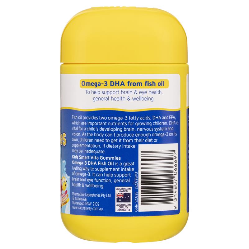 Nature's Way Kids Smart Vita Gummies Omega Fish Oil 60 Pastilles Improved Formula