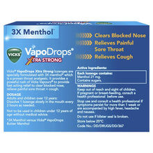 Vicks VapoDrops + Cough Xtra Strong Lemon Menthol Blast 16 Lozenges