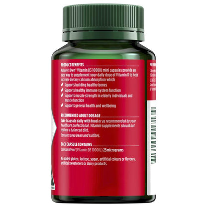 Nature's Own Vitamin D3 1000iu 200 Capsules