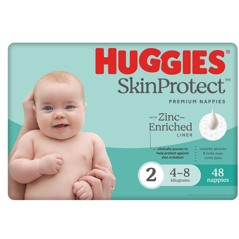 Huggies Skin Protect Nappies Size 2 Infant 4-8kg Bulk 48 Pack