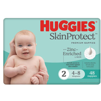 Huggies Skin Protect Nappies Size 2 Infant 4-8kg Bulk 48 Pack