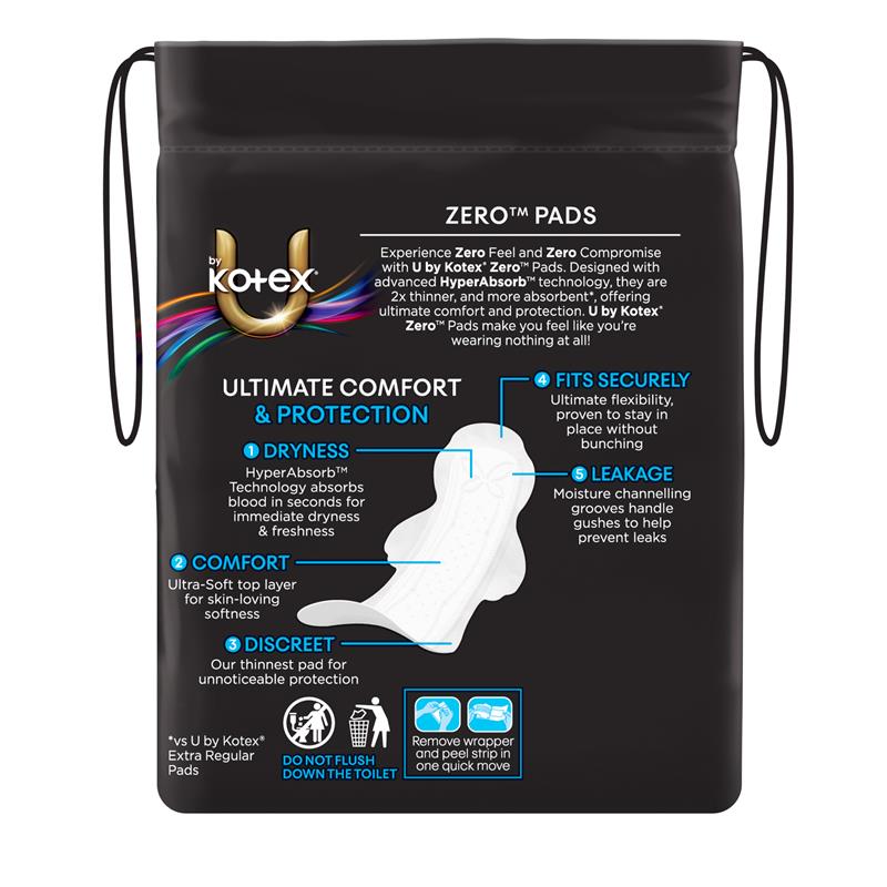 U by Kotex Zero Regular Wing 12 Pack