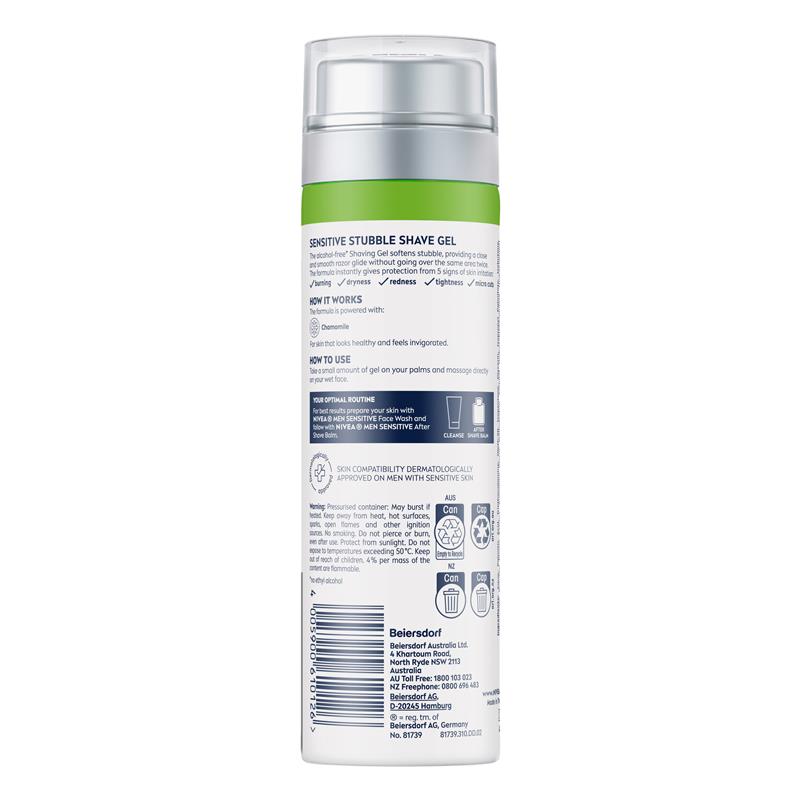 NIVEA MEN Sensitive Stubble Shave Gel 200ml