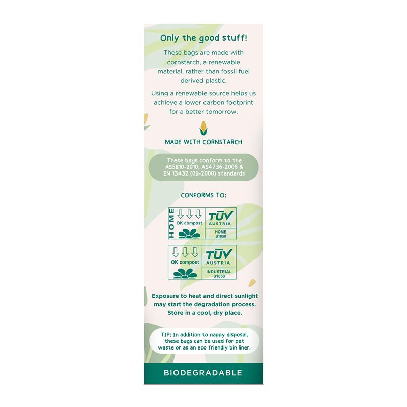 Gaia Natural Baby Biodegradable Nappy Bags 50 Pack
