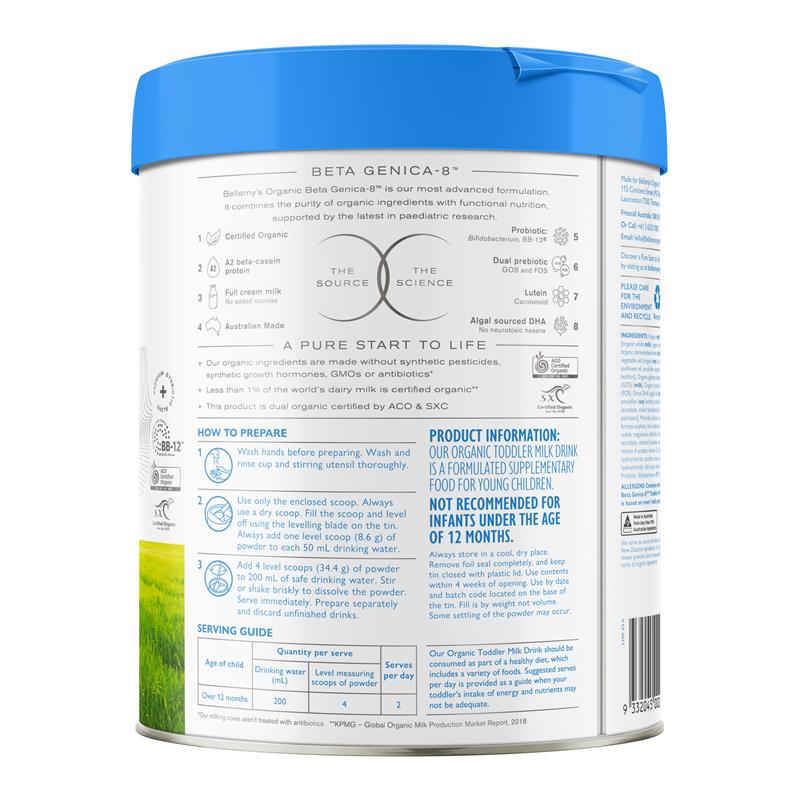 Bellamy's Beta Genica-8 Step 3 Toddler Milk Drink 800g