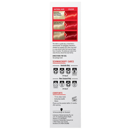 Schwarzkopf LIVE Colour Pillar Box Red Semi Permanent 75ml