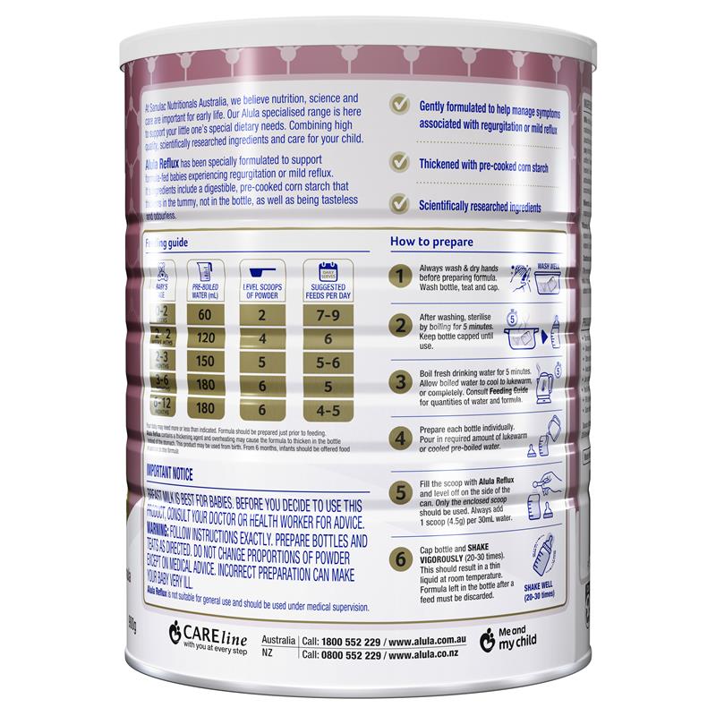 Alula Gold Reflux Infant Formula 0-12 Months 900g