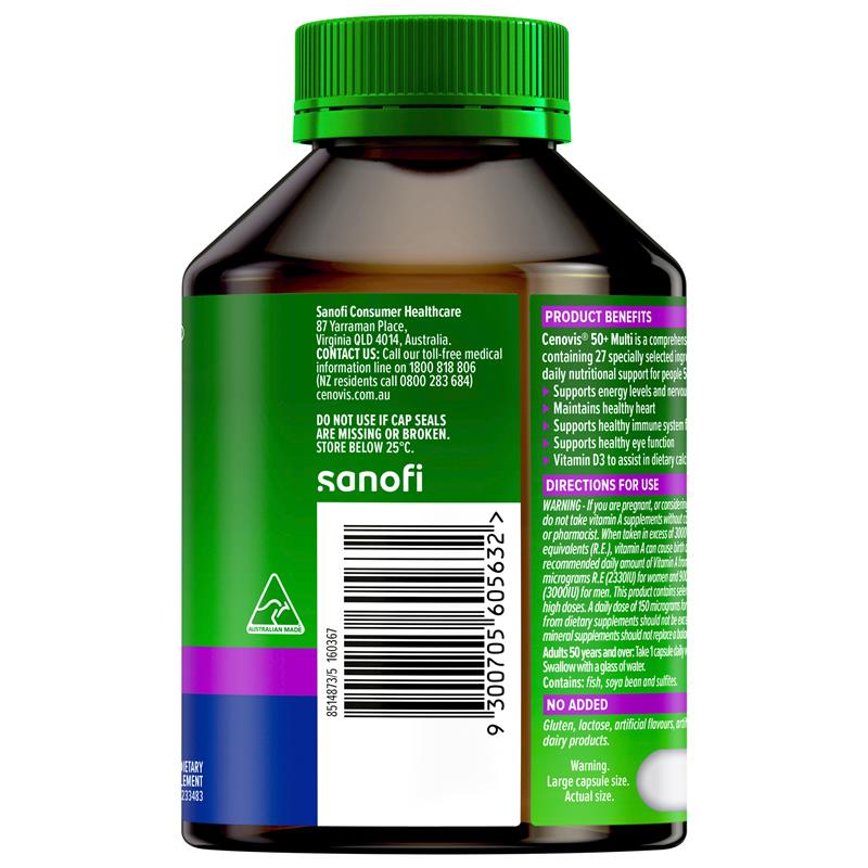 Cenovis Once Daily 50+ Multi Vitamins & Minerals 100 Capsules