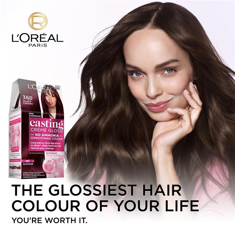 L'Oreal Paris Casting Creme Gloss Semi-Permanent Hair Colour - 360 Black Cherry (Ammonia Free) - GimmeNow